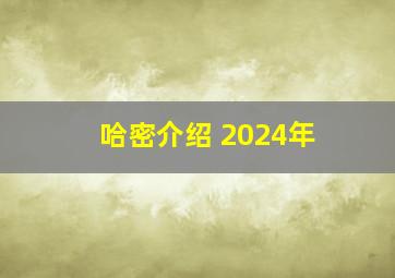 哈密介绍 2024年